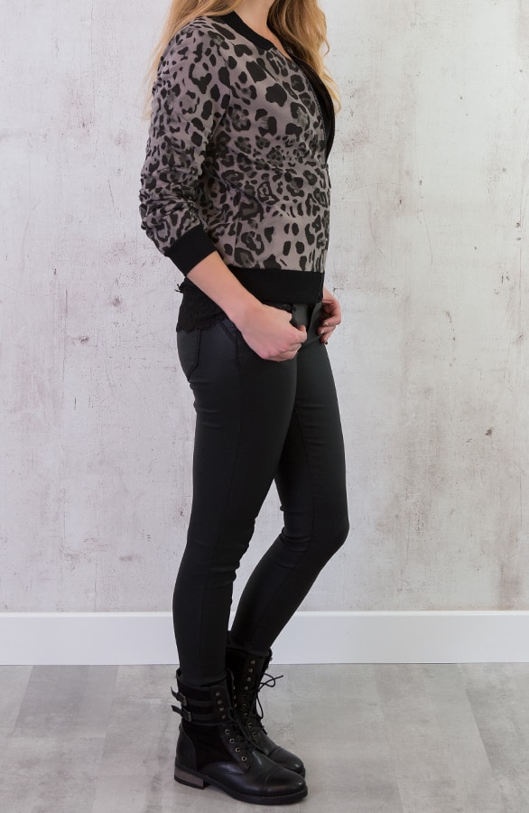 Leopard Bomber Jacket Taupe – shoparchief, foto 3