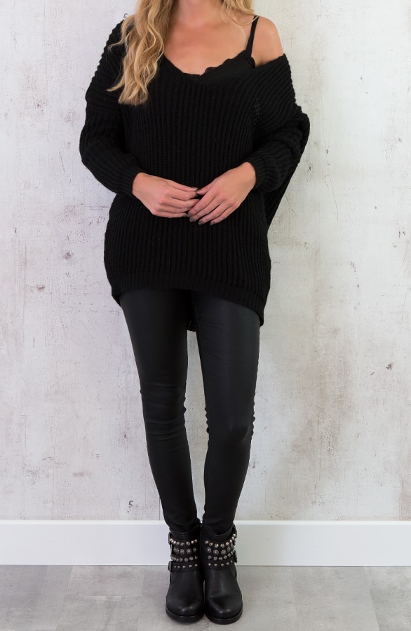 Low Back Sweater Zwart – shoparchief, foto 6