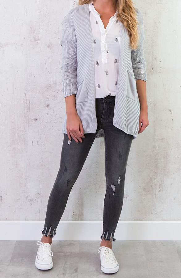 Gehaakt Pocket Vest Grijs – shoparchief, foto 2