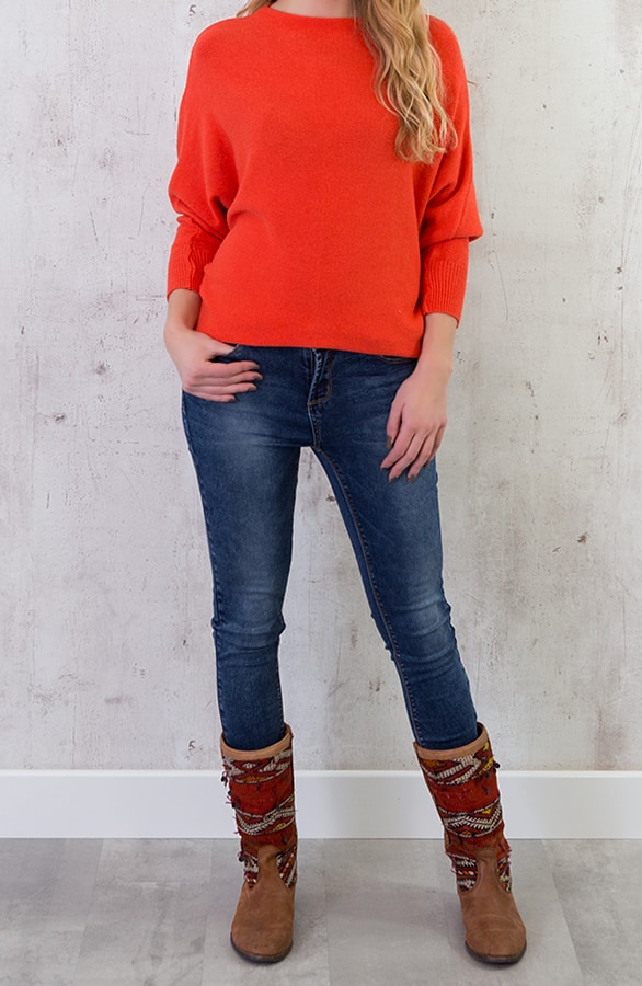 Oversized Soft Trui Oranje – shoparchief, foto 4