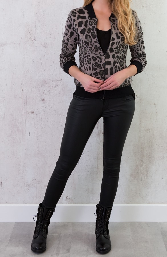 Leopard Bomber Jacket Taupe – shoparchief, foto 7