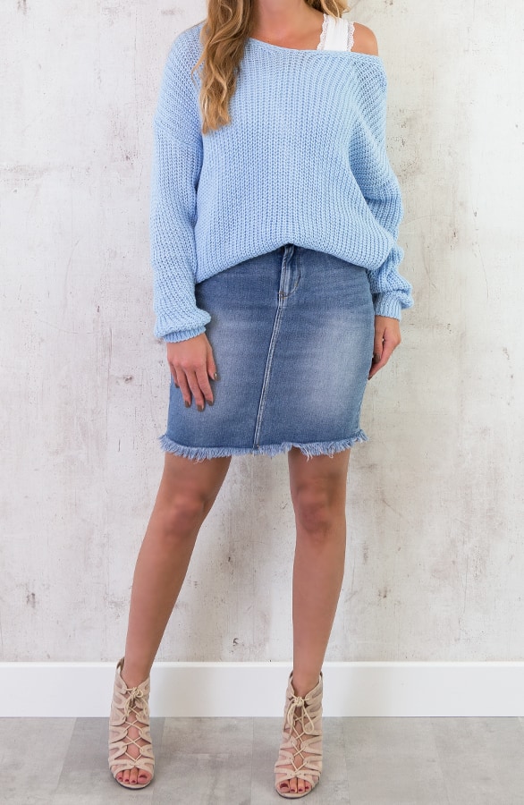 Twisted Gebreide Trui Blauw – shoparchief, foto 4
