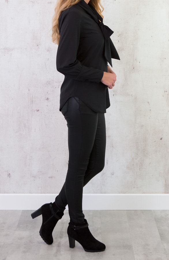 Zijde Strik Blouse Zwart – shoparchief, foto 4