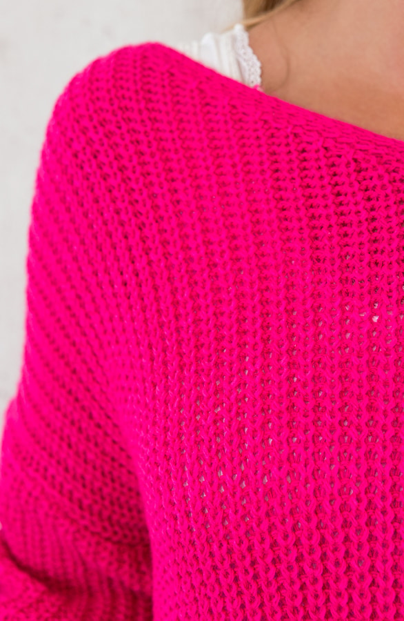 Twisted Gebreide Trui Fuchsia – shoparchief, foto 7