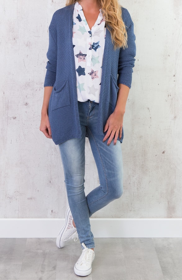 Gehaakt Pocket Vest Blauw – shoparchief, foto 3