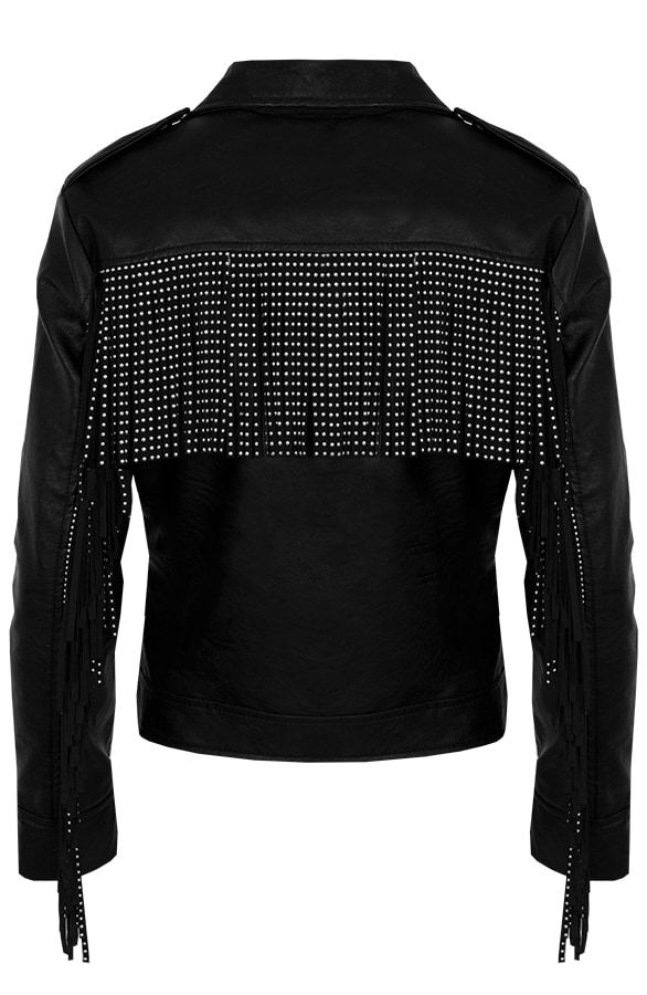 Biker Jacket Franjes Zwart – shoparchief