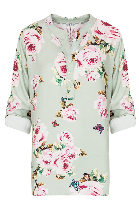 Bloemen Parel Blouse Mint – shoparchief