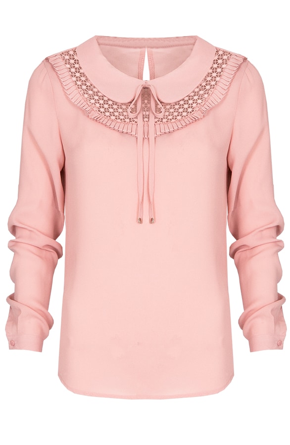 Collar Ruches Blouse Roze – shoparchief