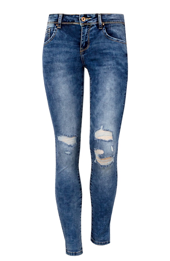 Damaged Spijkerbroek Blauw – shoparchief