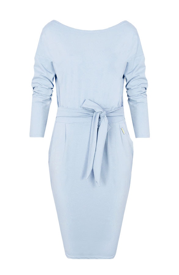 Femme Fatale Jurk Lang Babyblauw – shoparchief