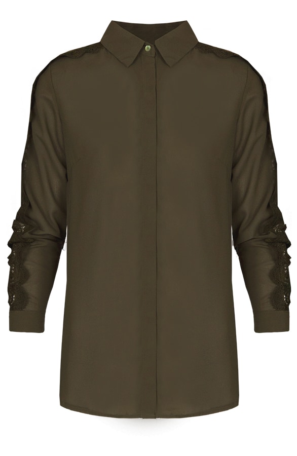 Kanten Blouse Deluxe Groen – shoparchief