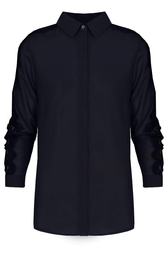 Kanten Blouse Deluxe Marine – shoparchief