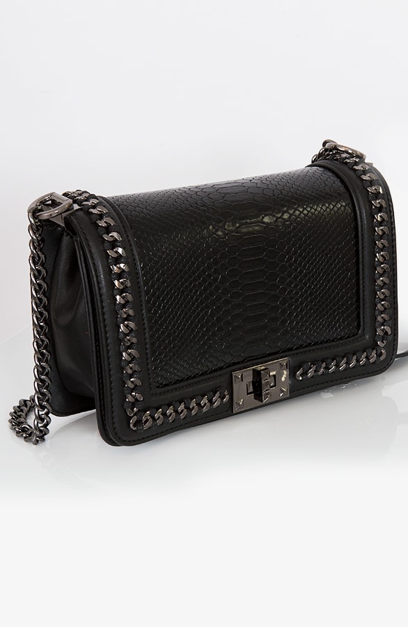 Slangenprint Gesp Tas Zwart – shoparchief, foto 2