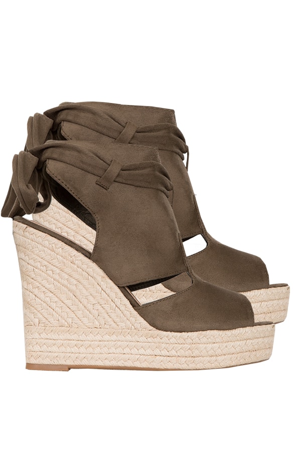 Suede Wedges Legergroen – shoparchief