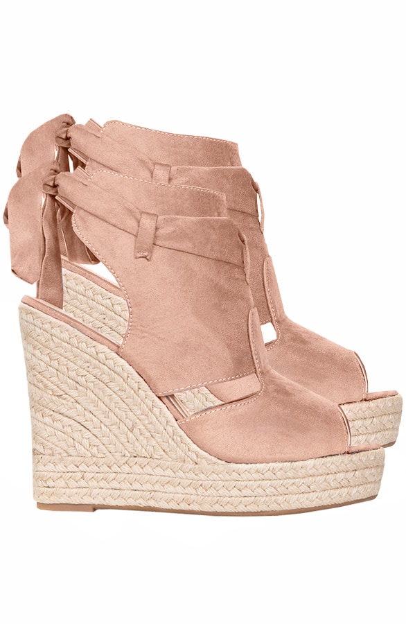 Suede Wedges Poederroze – shoparchief
