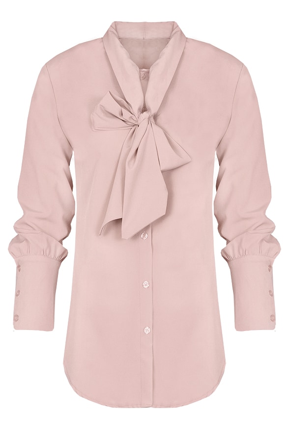 Zijde Strik Blouse Roze – shoparchief