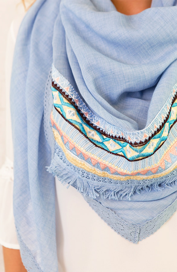 Boho Sjaal Jeansblauw – shoparchief, foto 2
