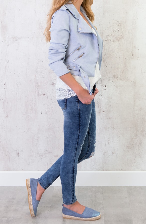 Suedine Jacket Exclusive Babyblauw – shoparchief, foto 4