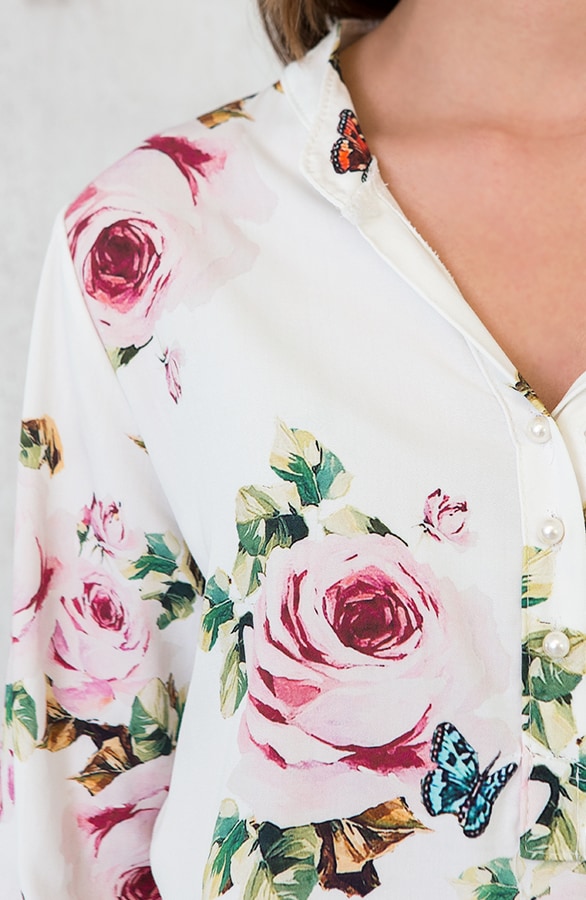 Bloemen Parel Blouse Creme – shoparchief, foto 6