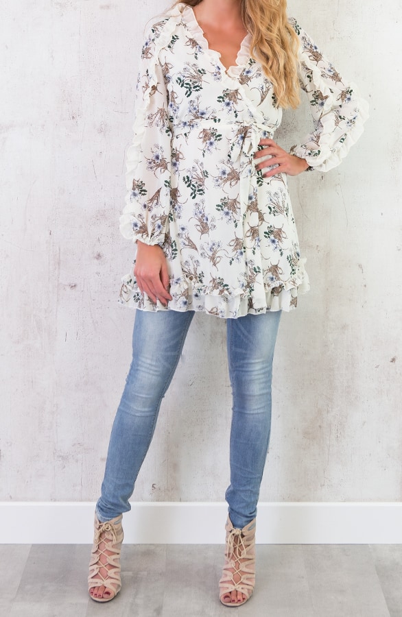 Bloemen Jurk Wit – shoparchief, foto 2