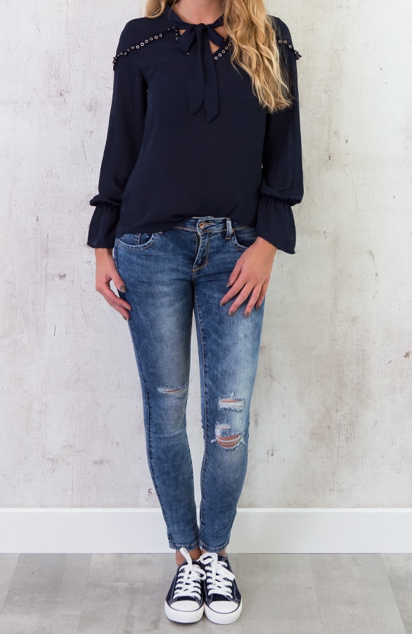 Metal Circle Blouse Marine – shoparchief, foto 3