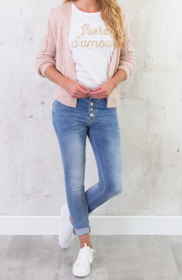 Gebreid Vest Open Roze – shoparchief, foto 6
