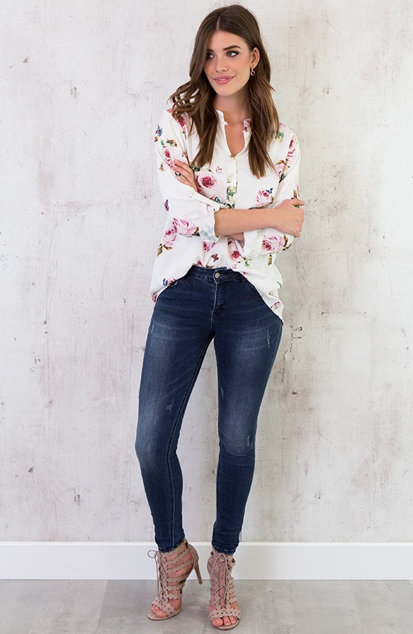 Bloemen Parel Blouse Creme – shoparchief, foto 5