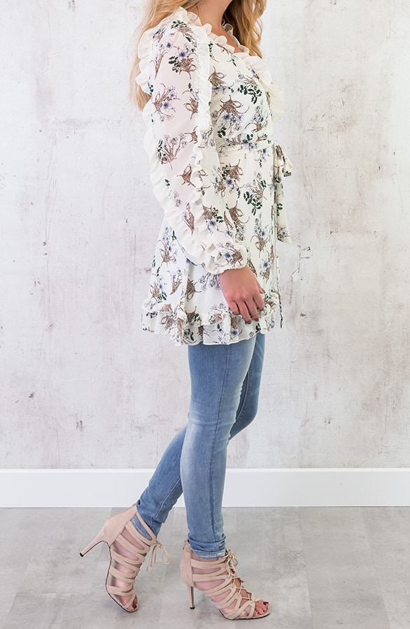 Bloemen Jurk Wit – shoparchief, foto 3