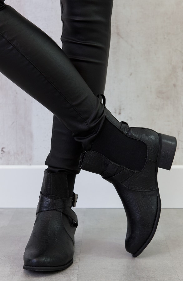 Snake Gesp Boots Zwart – shoparchief, foto 3