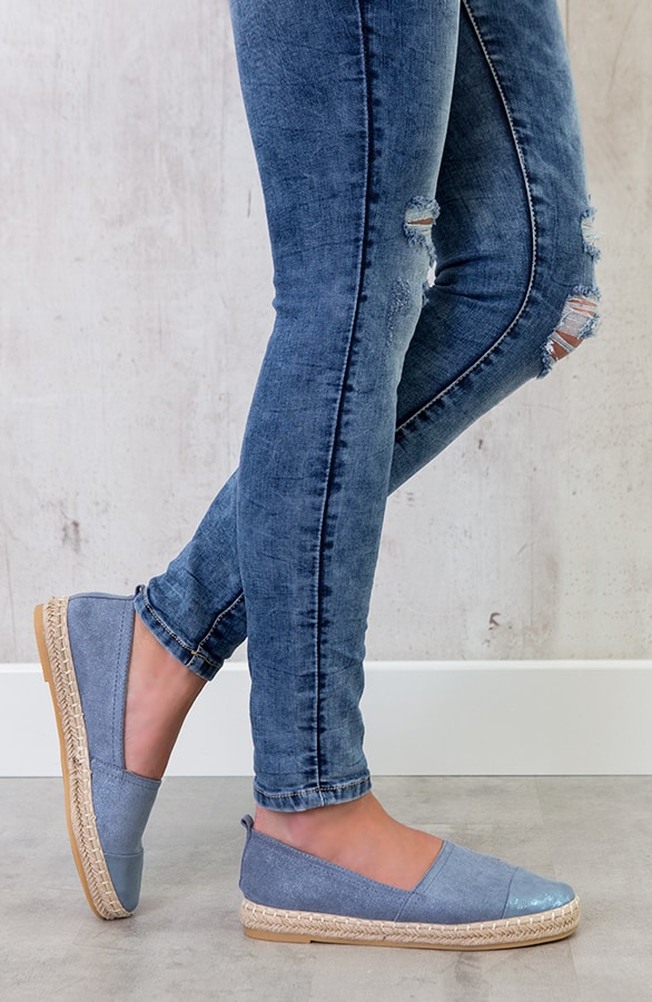 Suede Espadrilles Blauw – shoparchief, foto 2