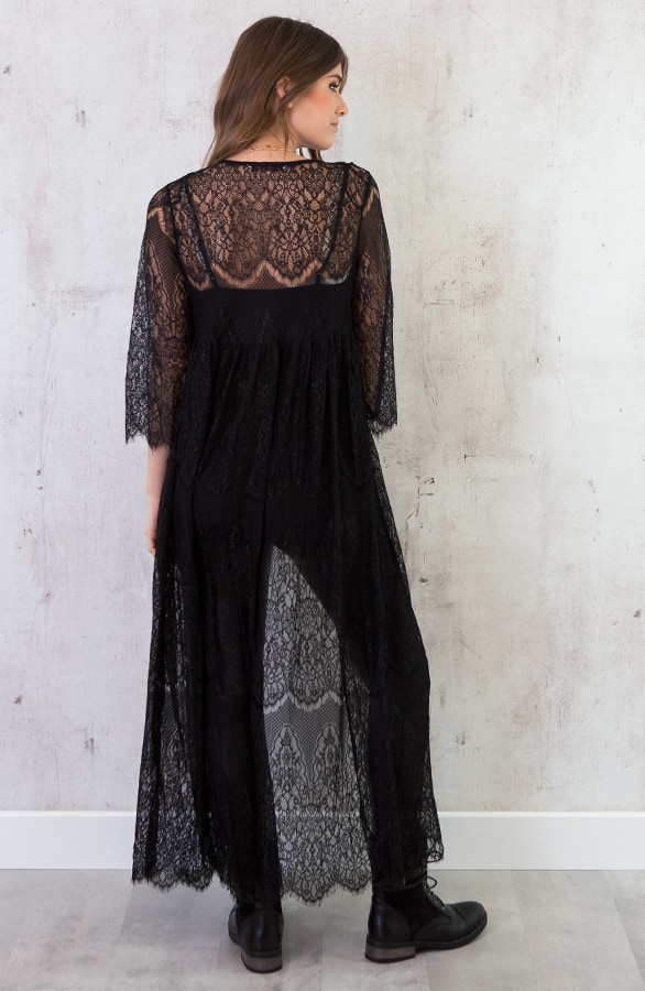 Kanten Vest Lang Zwart – shoparchief, foto 4