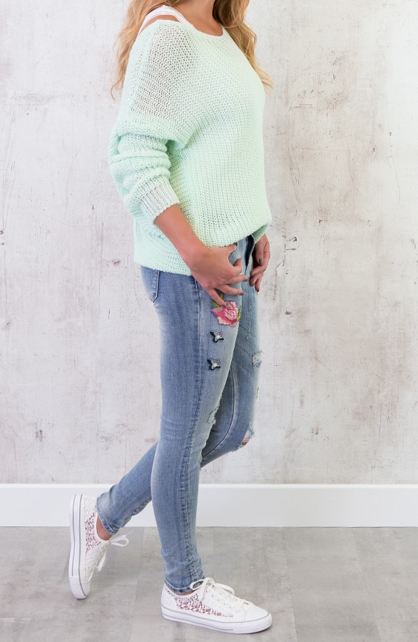 Twisted Gebreide Trui Mint – shoparchief, foto 4