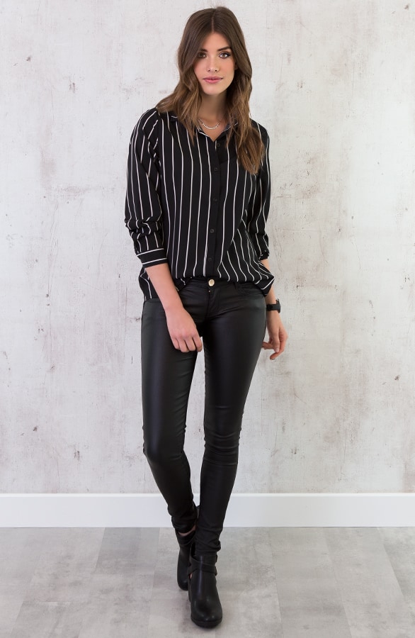 Gestreepte Blouse Zwart Wit – shoparchief, foto 6