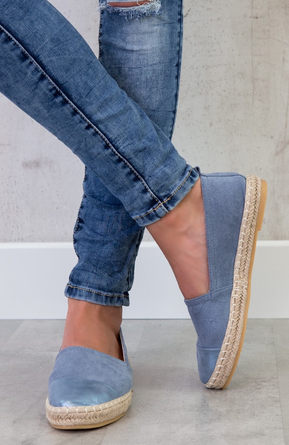 Suede Espadrilles Blauw – shoparchief, foto 3