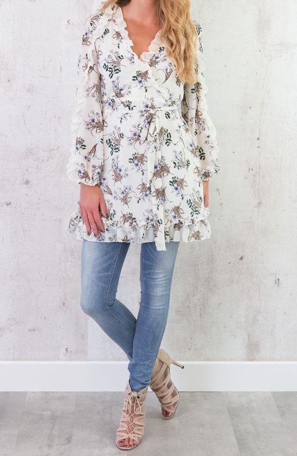 Bloemen Jurk Wit – shoparchief, foto 5