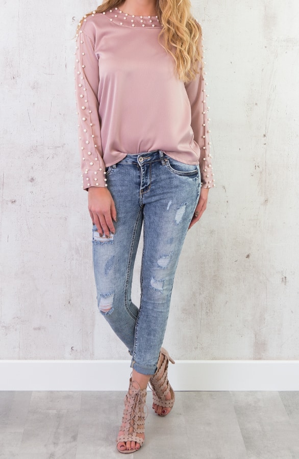 Zijde Parel Blouse Roze – shoparchief, foto 3