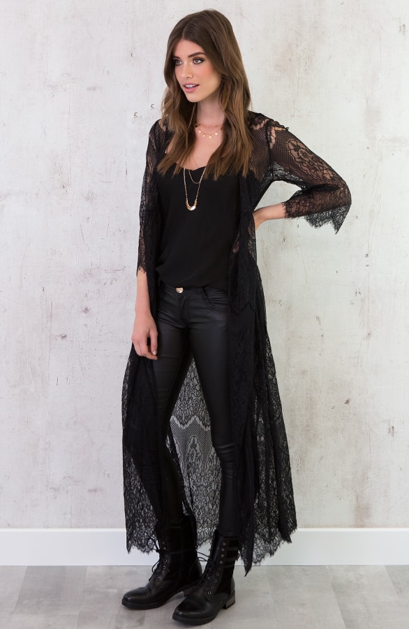 Kanten Vest Lang Zwart – shoparchief, foto 5