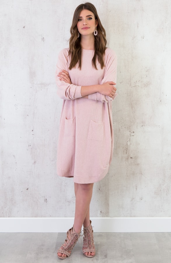 Comfy Trui Lang Poederroze – shoparchief, foto 3