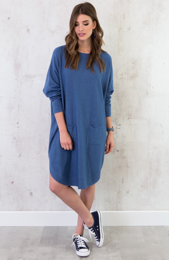 Comfy Trui Lang Jeansblauw – shoparchief