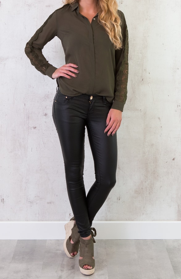 Kanten Blouse Deluxe Groen – shoparchief, foto 4