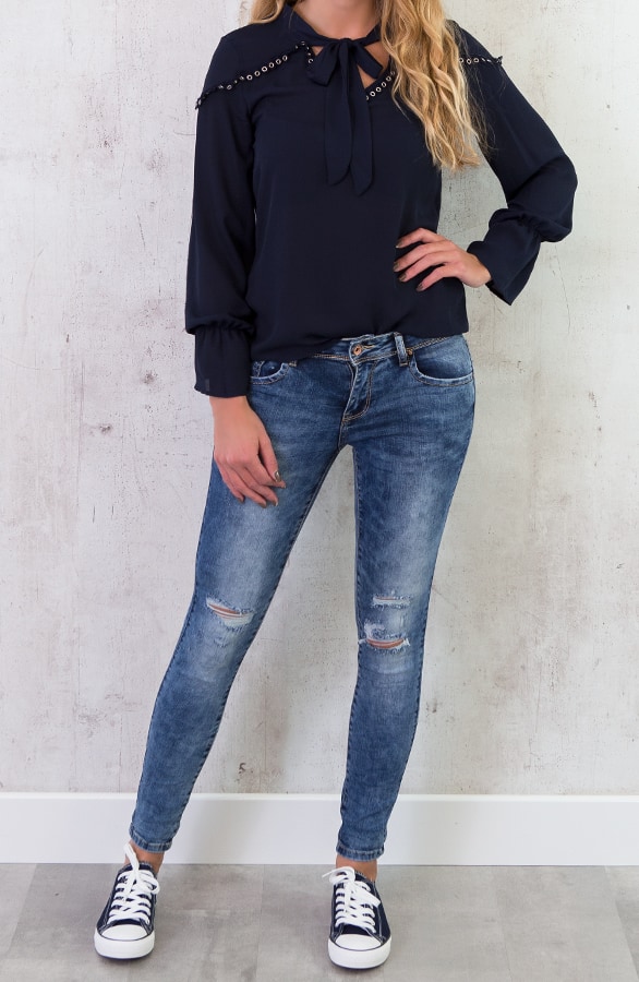 Metal Circle Blouse Marine – shoparchief, foto 5