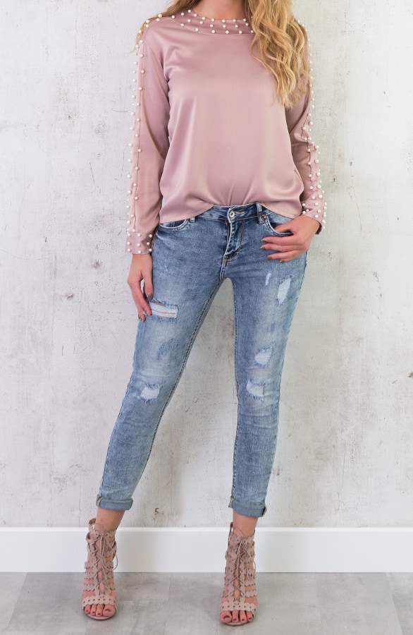 Zijde Parel Blouse Roze – shoparchief, foto 7