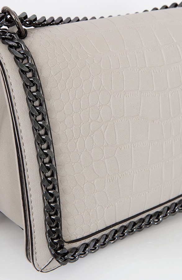 Slangenprint Chain Tas Grijs – shoparchief, foto 3