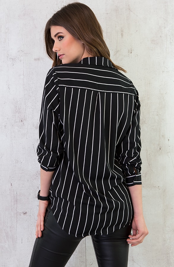 Gestreepte Blouse Zwart Wit – shoparchief, foto 5