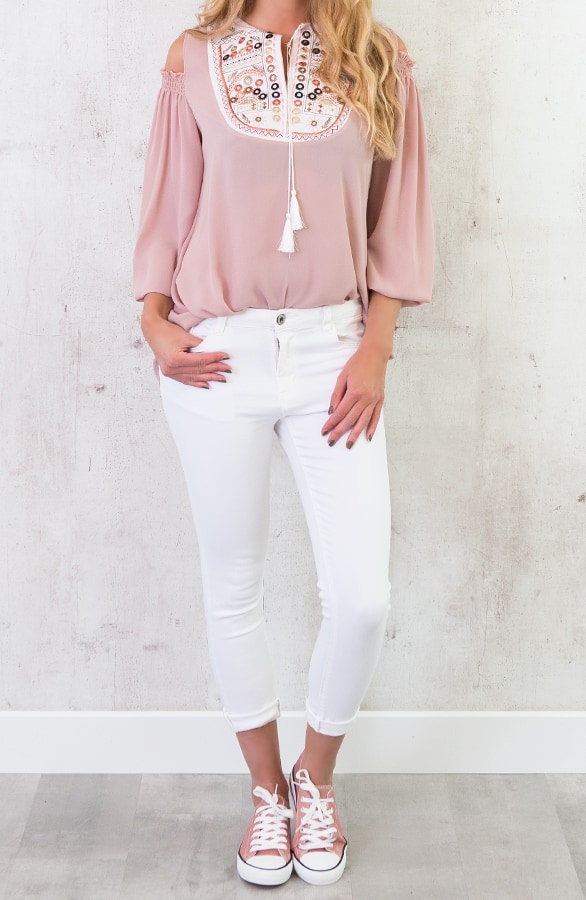 Stretch Broek Wit – shoparchief, foto 4