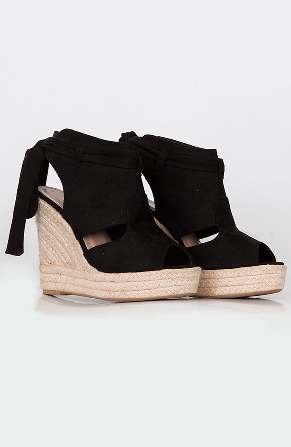 Suede Wedges Zwart – shoparchief, foto 7