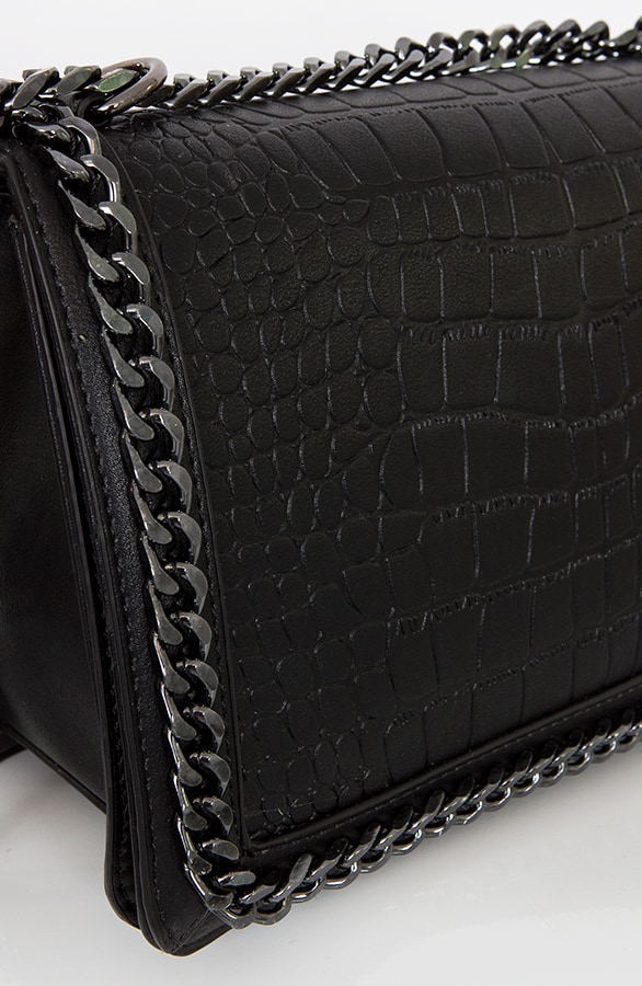 Slangenprint Chain Tas Zwart – shoparchief, foto 3