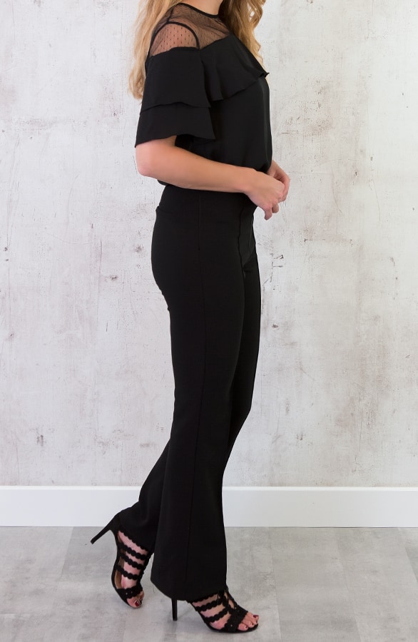 Flared Waisted Broek Zwart – shoparchief, foto 4
