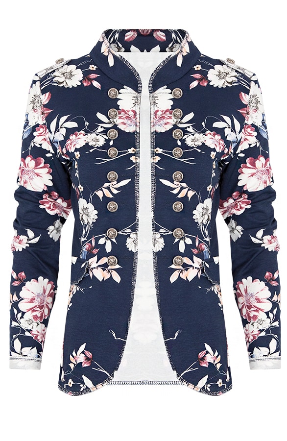 Bloemen Jasje Button Marine – shoparchief