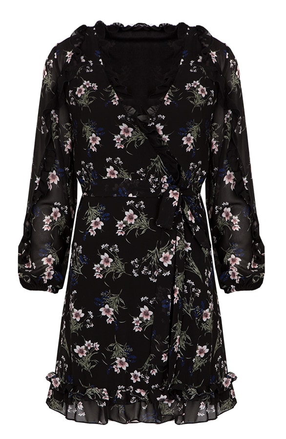 Bloemen Jurk Zwart – shoparchief